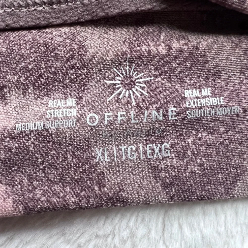 OFFLINE by Aerie Real Me Stretch Leopard Print Medium Support Sports Bra XL NWOT